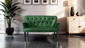 Paris Kollu Takım Nubuk Kumaş Ahşap Siyah Ayak Yeşil