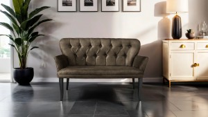 Paris Kollu Takım Nubuk Kumaş Ahşap Siyah Ayak Kahve