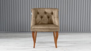 Roma Kolsuz Tekli Berjer Nubuk Kumaş Ahşap Ceviz Ayak Kapiçino