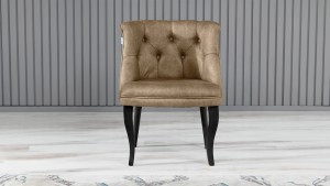 Roma Kolsuz Tekli Berjer Nubuk Kumaş Ahşap Siyah Ayak Kapiçino