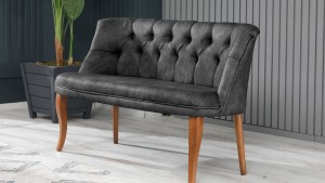 Roma Kolsuz Çay Seti Koltuk Takımı Nubuk Kumaş Kahve Ahşap Ayak Füme