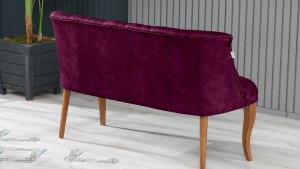 Roma Kolsuz Çay Seti Koltuk Takımı Nubuk Kumaş Kahve Ahşap Ayak Mürdüm