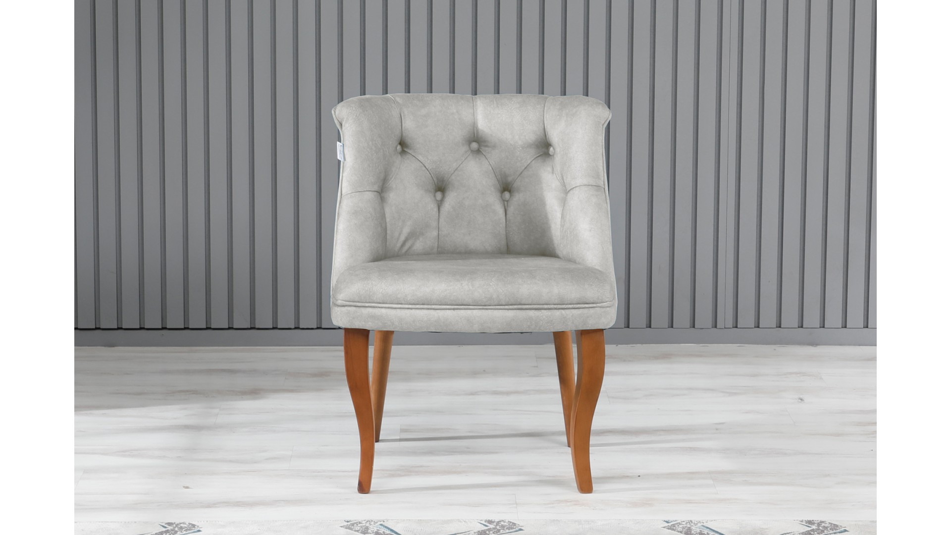 Roma Kolsuz Çay Seti Koltuk Takımı Nubuk Kumaş Kahve Ahşap Ayak Krem