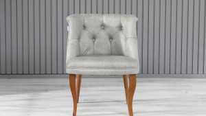 Roma Kolsuz Çay Seti Koltuk Takımı Nubuk Kumaş Kahve Ahşap Ayak Krem