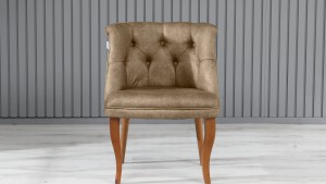 Roma Kolsuz Çay Seti Koltuk Takımı Nubuk Kumaş Kahve Ahşap Ayak Füme