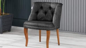 Roma Kolsuz Çay Seti Koltuk Takımı Nubuk Kumaş Kahve Ahşap Ayak Füme