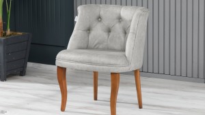 Roma Kolsuz Çay Seti Koltuk Takımı Nubuk Kumaş Kahve Ahşap Ayak Krem