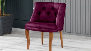 Roma Kolsuz Çay Seti Koltuk Takımı Nubuk Kumaş Kahve Ahşap Ayak Mürdüm