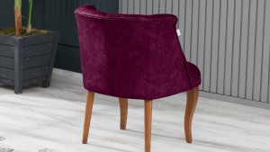 Roma Kolsuz Çay Seti Koltuk Takımı Nubuk Kumaş Kahve Ahşap Ayak Mürdüm