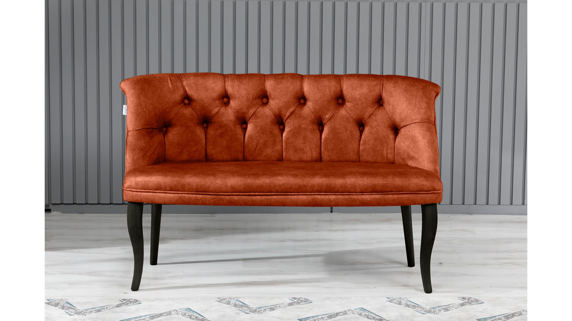 Roma Kolsuz Çay Seti Koltuk Takımı Nubuk Kumaş Ahşap Ahşap Ayak Kiremit