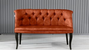 Roma Kolsuz Çay Seti Koltuk Takımı Nubuk Kumaş Ahşap Ahşap Ayak Kiremit