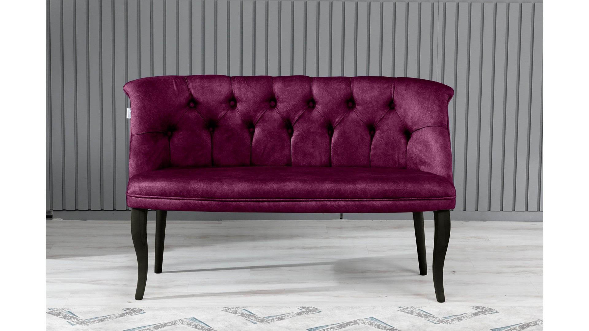 Roma Kolsuz Çay Seti Koltuk Takımı Nubuk Kumaş Ahşap Ahşap Ayak Mürdüm