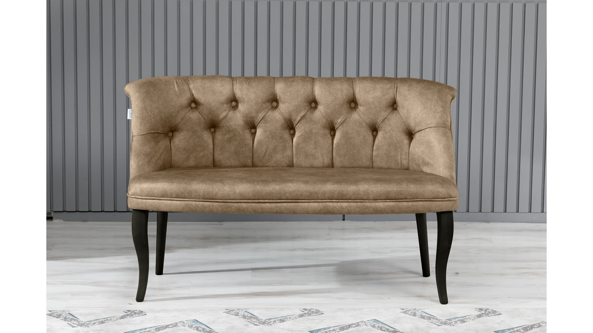 Roma Kolsuz Çay Seti Koltuk Takımı Nubuk Kumaş Ahşap Ahşap Ayak Sütlü Kahve