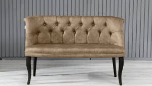 Roma Kolsuz Çay Seti Koltuk Takımı Nubuk Kumaş Ahşap Ahşap Ayak Sütlü Kahve