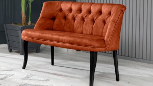 Roma Kolsuz Çay Seti Koltuk Takımı Nubuk Kumaş Ahşap Ahşap Ayak Kiremit