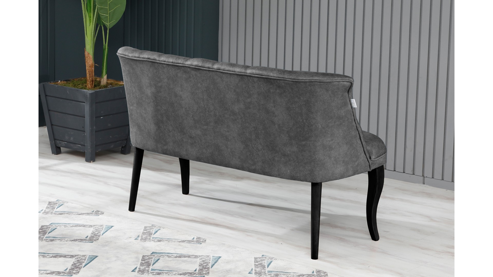 Roma Kolsuz Çay Seti Koltuk Takımı Nubuk Kumaş Ahşap Ahşap Ayak Gri