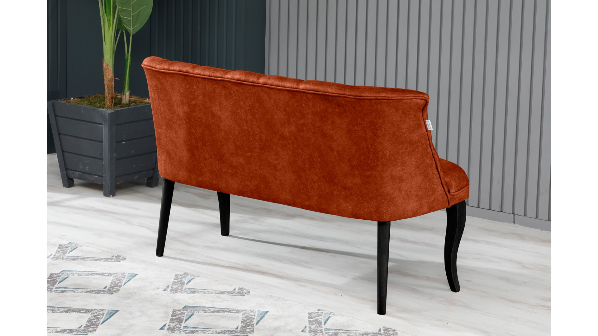 Roma Kolsuz Çay Seti Koltuk Takımı Nubuk Kumaş Ahşap Ahşap Ayak Kiremit