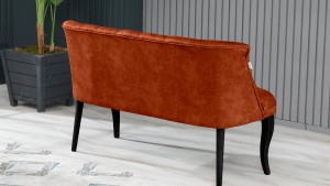 Roma Kolsuz Çay Seti Koltuk Takımı Nubuk Kumaş Ahşap Ahşap Ayak Kiremit