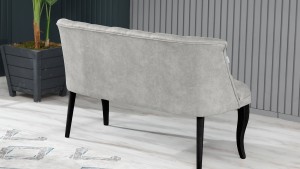 Roma Kolsuz Çay Seti Koltuk Takımı Nubuk Kumaş Ahşap Ahşap Ayak Krem