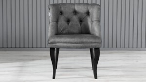 Roma Kolsuz Çay Seti Koltuk Takımı Nubuk Kumaş Ahşap Ahşap Ayak Gri