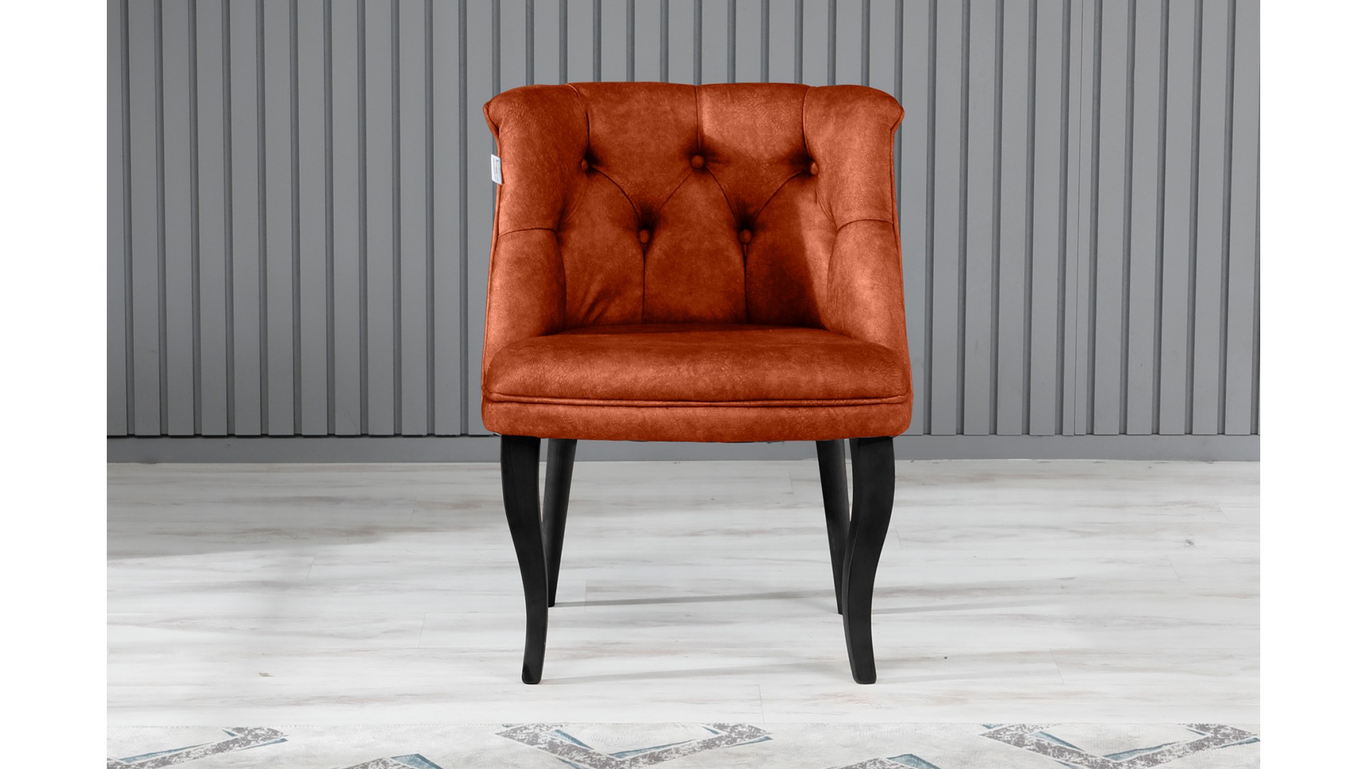 Roma Kolsuz Çay Seti Koltuk Takımı Nubuk Kumaş Ahşap Ahşap Ayak Kiremit