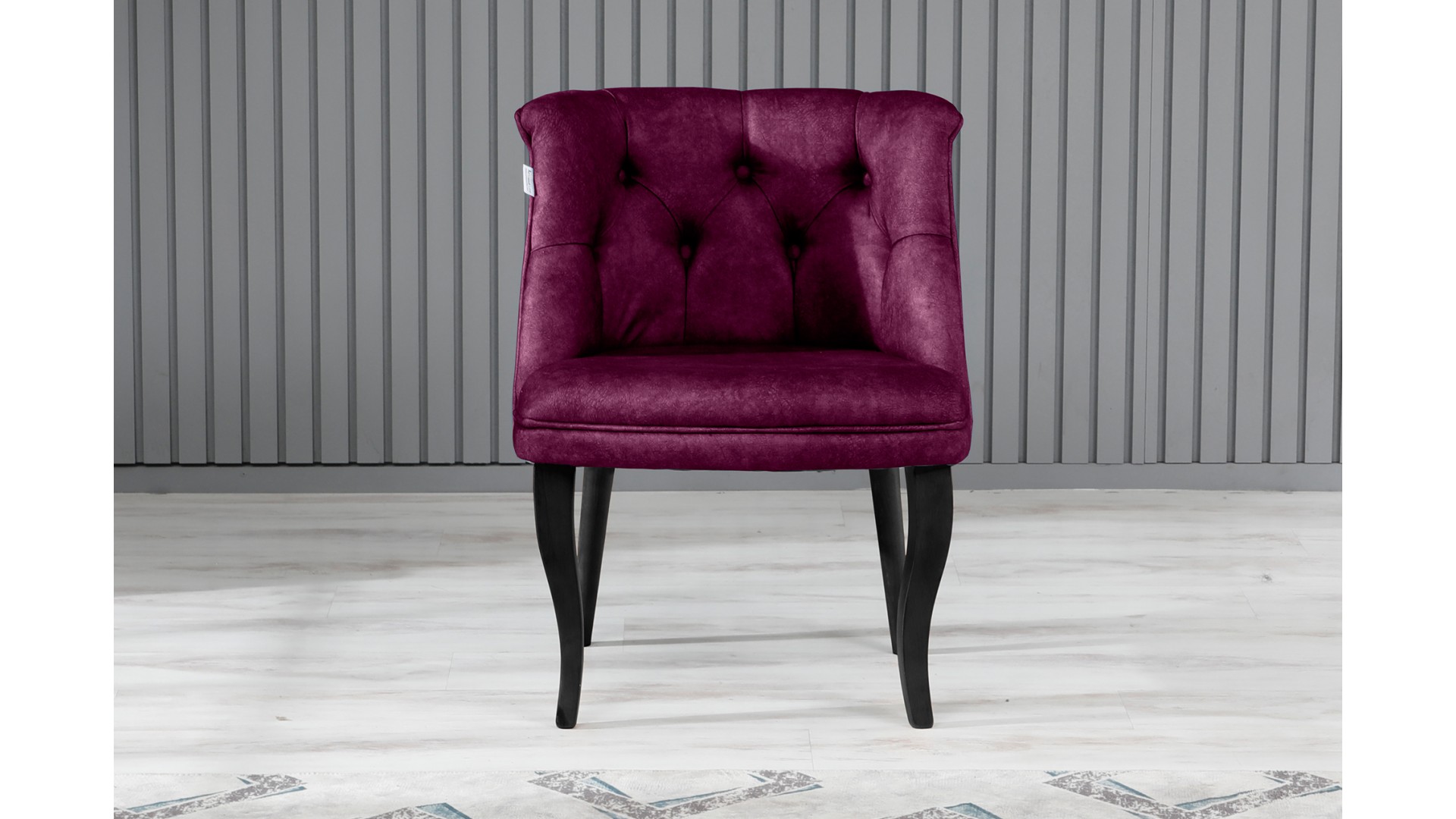 Roma Kolsuz Çay Seti Koltuk Takımı Nubuk Kumaş Ahşap Ahşap Ayak Mürdüm