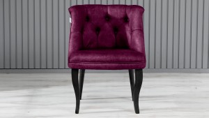 Roma Kolsuz Çay Seti Koltuk Takımı Nubuk Kumaş Ahşap Ahşap Ayak Mürdüm