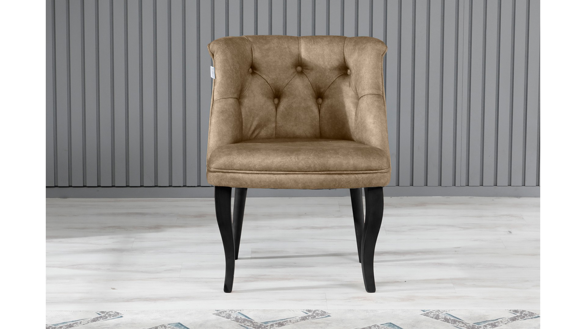 Roma Kolsuz Çay Seti Koltuk Takımı Nubuk Kumaş Ahşap Ahşap Ayak Sütlü Kahve