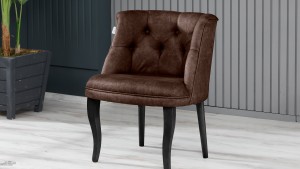 Roma Kolsuz Çay Seti Koltuk Takımı Nubuk Kumaş Ahşap Ahşap Ayak Kahve