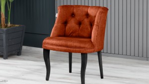 Roma Kolsuz Çay Seti Koltuk Takımı Nubuk Kumaş Ahşap Ahşap Ayak Kiremit