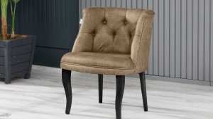 Roma Kolsuz Çay Seti Koltuk Takımı Nubuk Kumaş Ahşap Ahşap Ayak Sütlü Kahve