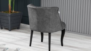 Roma Kolsuz Çay Seti Koltuk Takımı Nubuk Kumaş Ahşap Ahşap Ayak Gri