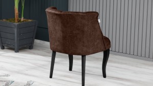 Roma Kolsuz Çay Seti Koltuk Takımı Nubuk Kumaş Ahşap Ahşap Ayak Kahve