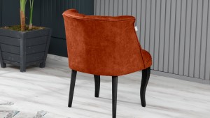 Roma Kolsuz Çay Seti Koltuk Takımı Nubuk Kumaş Ahşap Ahşap Ayak Kiremit