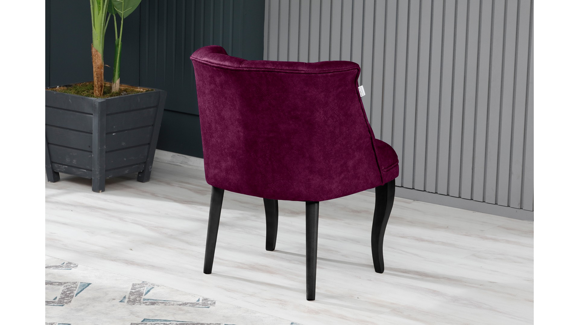 Roma Kolsuz Çay Seti Koltuk Takımı Nubuk Kumaş Ahşap Ahşap Ayak Mürdüm