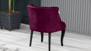 Roma Kolsuz Çay Seti Koltuk Takımı Nubuk Kumaş Ahşap Ahşap Ayak Mürdüm