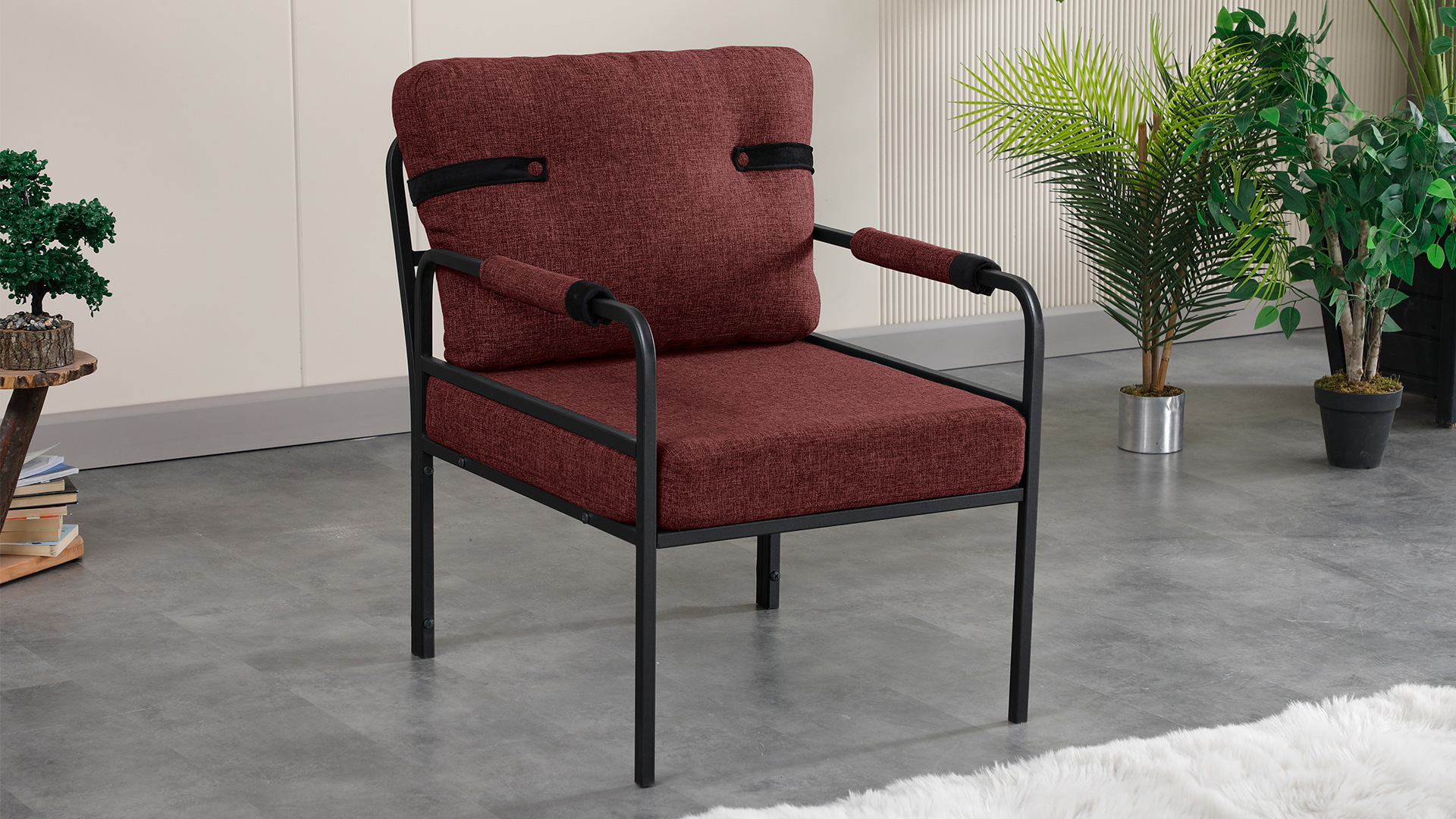 Hermes Balkon,Bahçe,Cafe,Metal Koltuk ,Bahçe,Takli berjer koltuk Kiremit