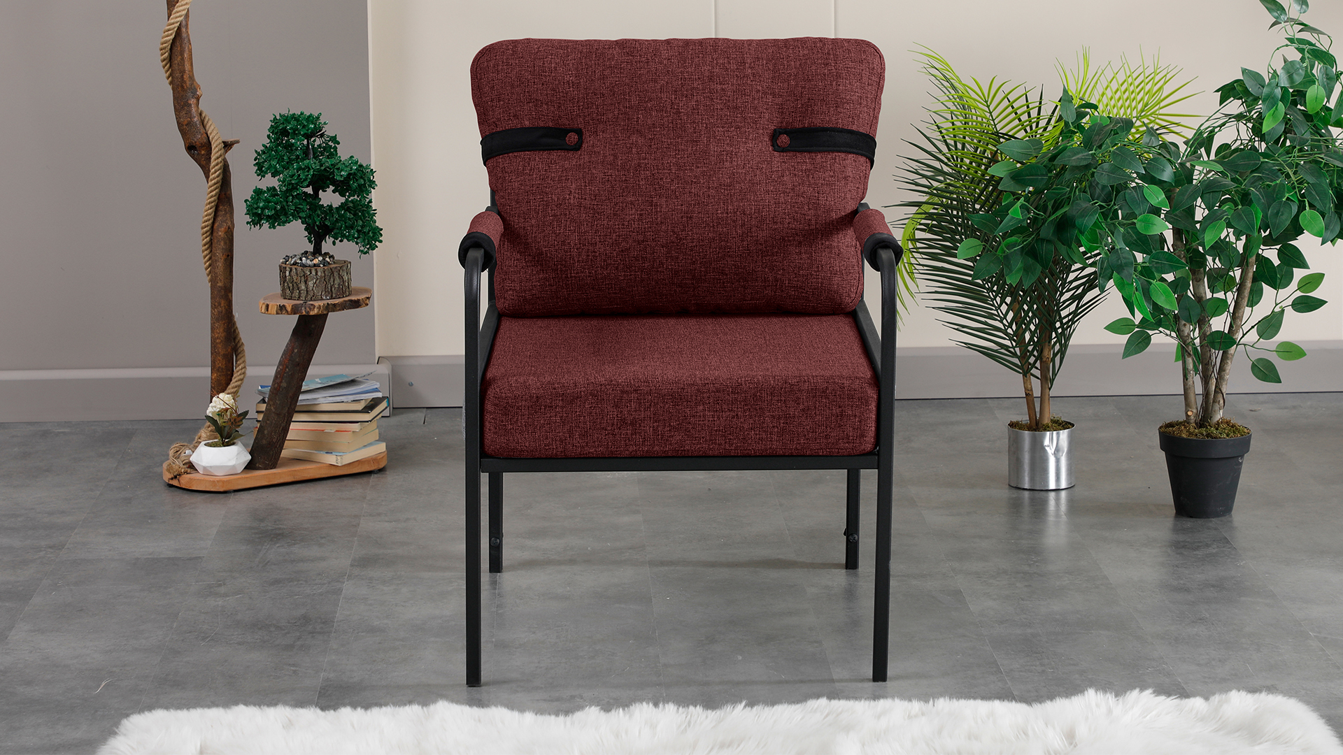 Hermes Balkon,Bahçe,Cafe,Metal Koltuk ,Bahçe,Takli berjer koltuk Kiremit