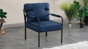 Armens Linda Balkon,Bahçe Mobilyası,Cafe,Metal Koltuk Takımı 1 ikili 2 Tekli Lacivert