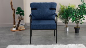 Armens Linda Balkon,Bahçe Mobilyası,Cafe,Metal Koltuk Takımı 1 ikili 2 Tekli Lacivert