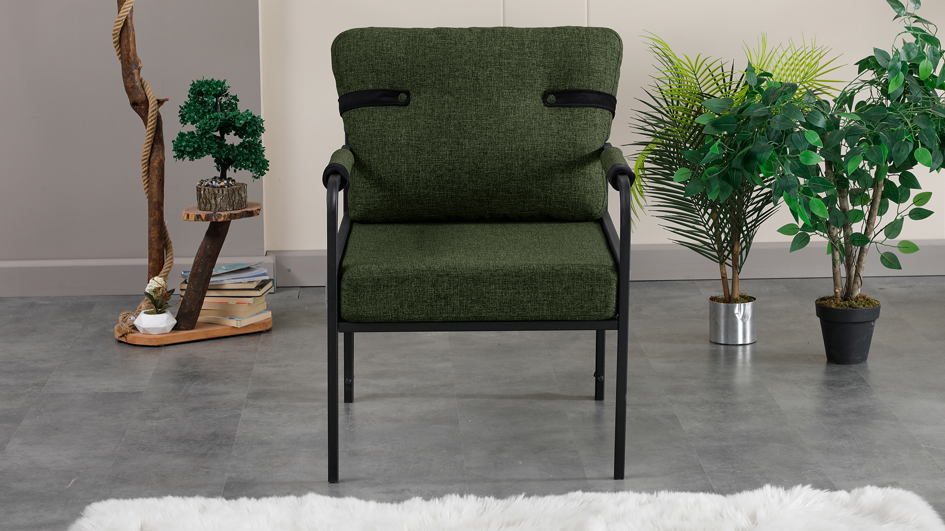 Armens Linda Balkon,Bahçe Mobilyası,Cafe,Metal Koltuk Takımı 1 ikili 2 Tekli Yeşil