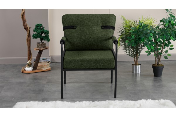 Linda Balkon, Bahçe Mobilyası, Cafe, Metal Tekli Berjer Yeşil