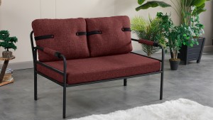 Armens Linda Balkon,Bahçe Mobilyası,Cafe,Metal İkili Koltuk Bordo