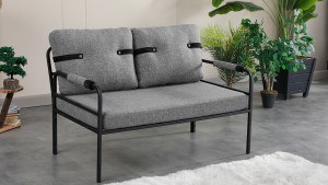 Armens Linda Balkon,Bahçe Mobilyası,Cafe,Metal İkili Koltuk Gri
