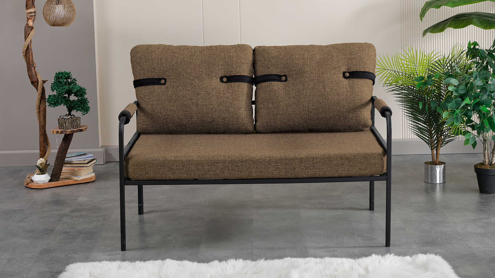 Armens Linda Balkon,Bahçe Mobilyası,Cafe,Metal İkili Koltuk Kahve