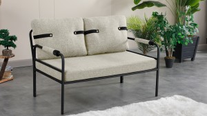 Armens Linda Balkon,Bahçe,Cafe,Metal İkili Koltuk Gri