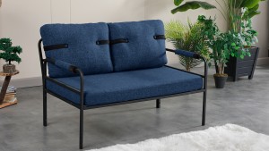 Armens Linda Balkon,Bahçe Mobilyası,Cafe,Metal İkili Koltuk Lacivert
