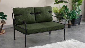 Armens Linda Balkon,Bahçe Mobilyası,Cafe,Metal İkili Koltuk Yeşil