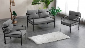 Armens Linda Balkon,Bahçe Mobilyası,Cafe,Metal Koltuk Takımı 1 ikili 2 Tekli Gri