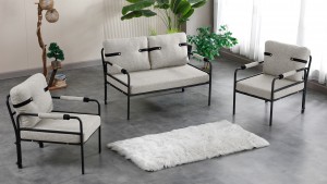 Armens Linda Balkon,Bahçe Mobilyası,Cafe,Metal Koltuk Takımı 1 ikili 2 Tekli Krem